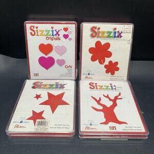 Sizzix Cuts Hearts, Stars, Bare Tree, Large Daisies Die-Cut Lot Of 4 Provo Craft